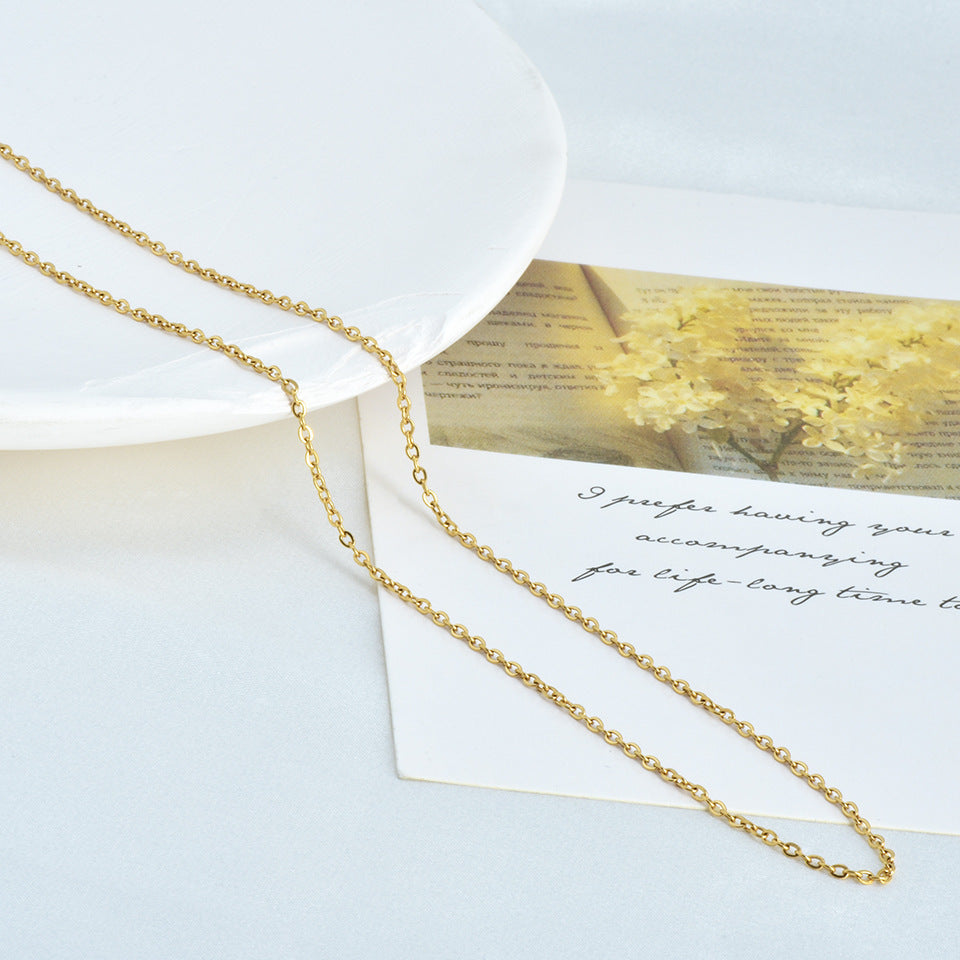 Simple Geometric Titanium Steel 18K Gold Plated Necklace