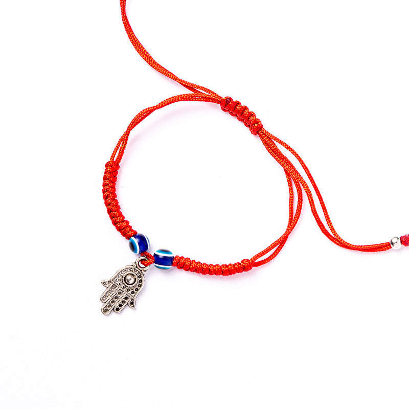 Ethnic Evil Eye Palm Cotton Thread Braided Unisex Bracelet