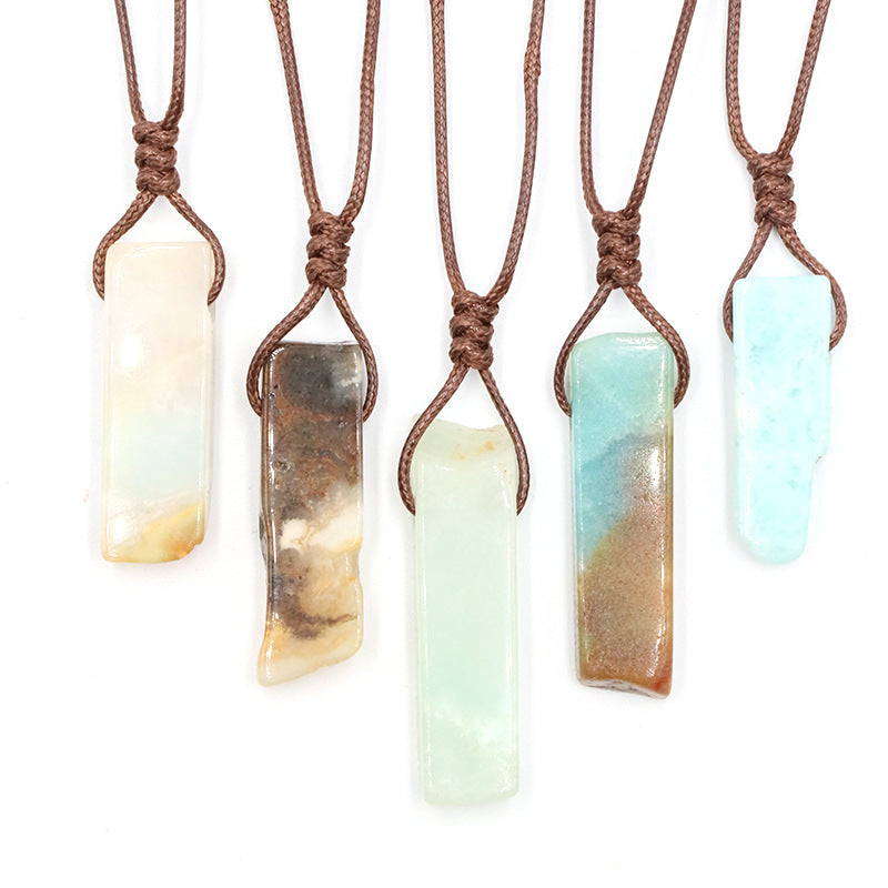Amethyst and Red Agate Irregular Gemstone Pendant Necklace