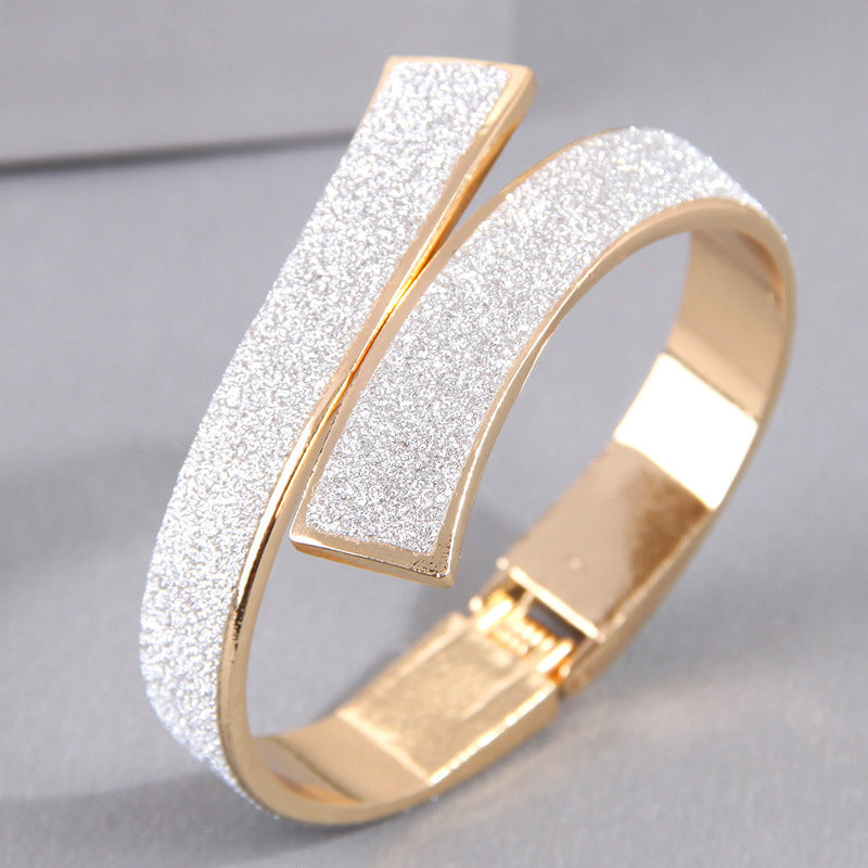 Simple Irregular Cross Design Women's Alloy Bangle Bracelet