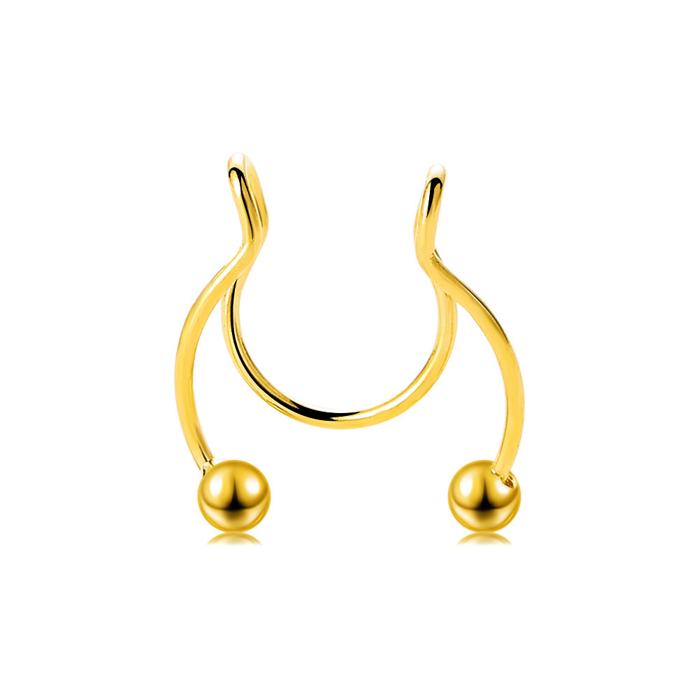 Nasal Septum Horseshoe Antler Fake Nose Ring Piercing Jewelry