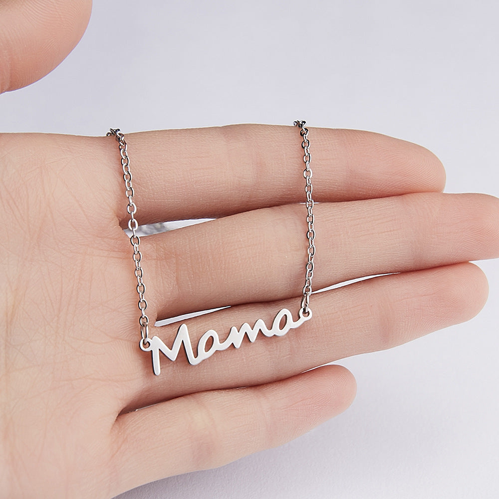 Casual Simple Style Letter Pendant Alloy Necklace for Women