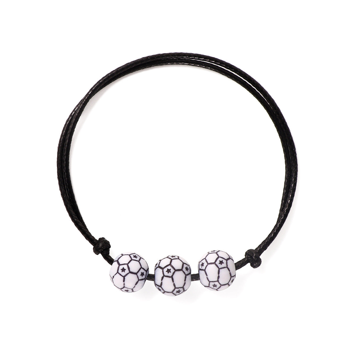 Geometric Resin Sports Beaded Bracelet Set for Unisex