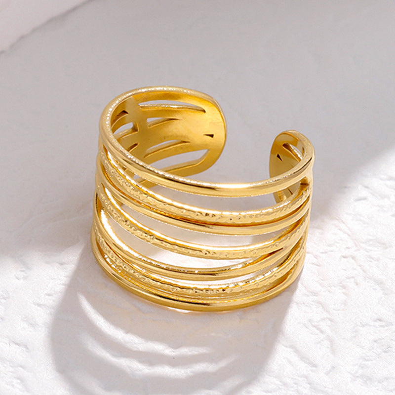 Retro Minimalist Stainless Steel Open Ring