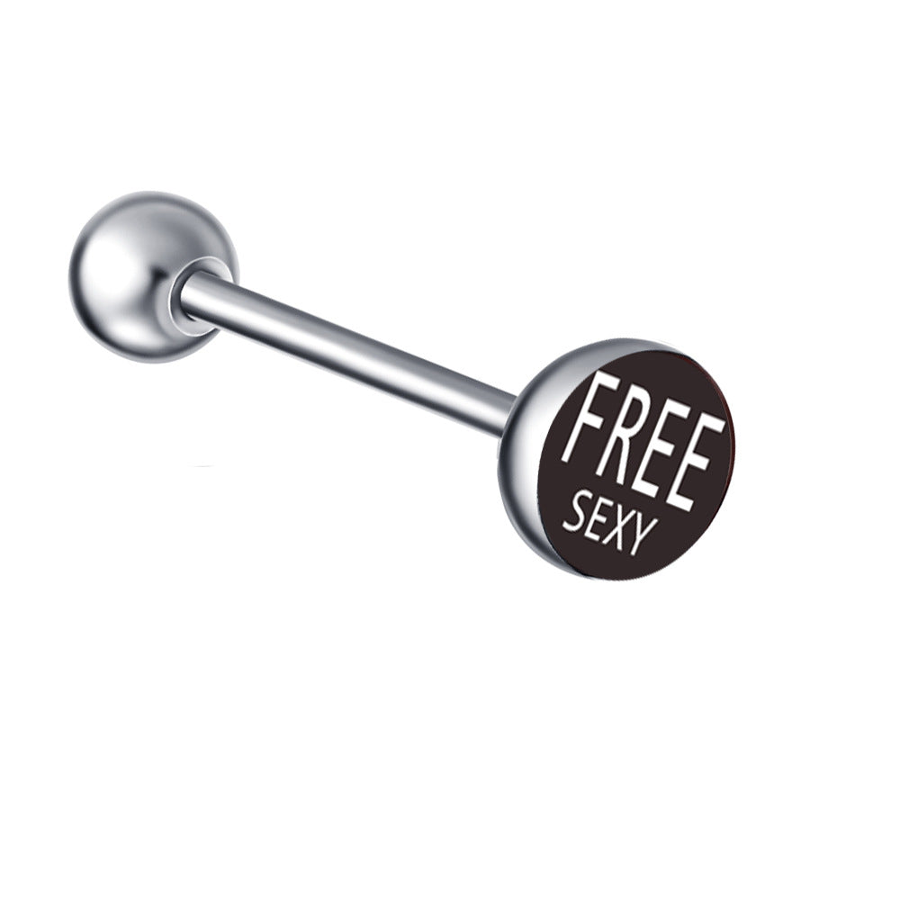 Ethnic Insect Design Stainless Steel Enamel Tongue Barbell