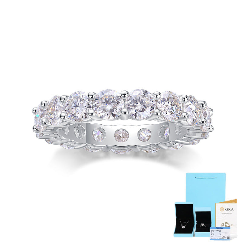Elegant Geometric Sterling Silver Moissanite Ring