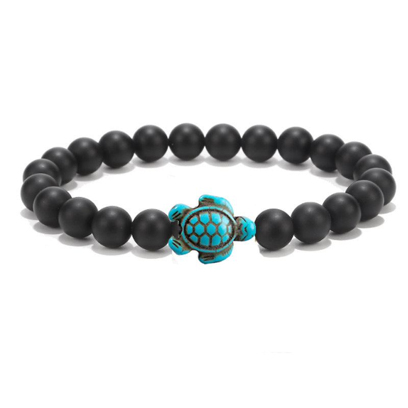 Retro Tortoise Turquoise Agate Tiger Eye Unisex Stretch Bracelet