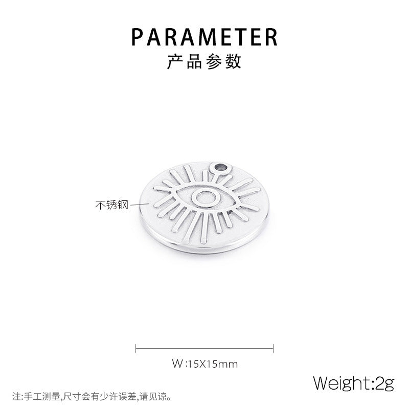 "Stainless Steel Geometric Eye of God Pendant for DIY Jewelry Making"
