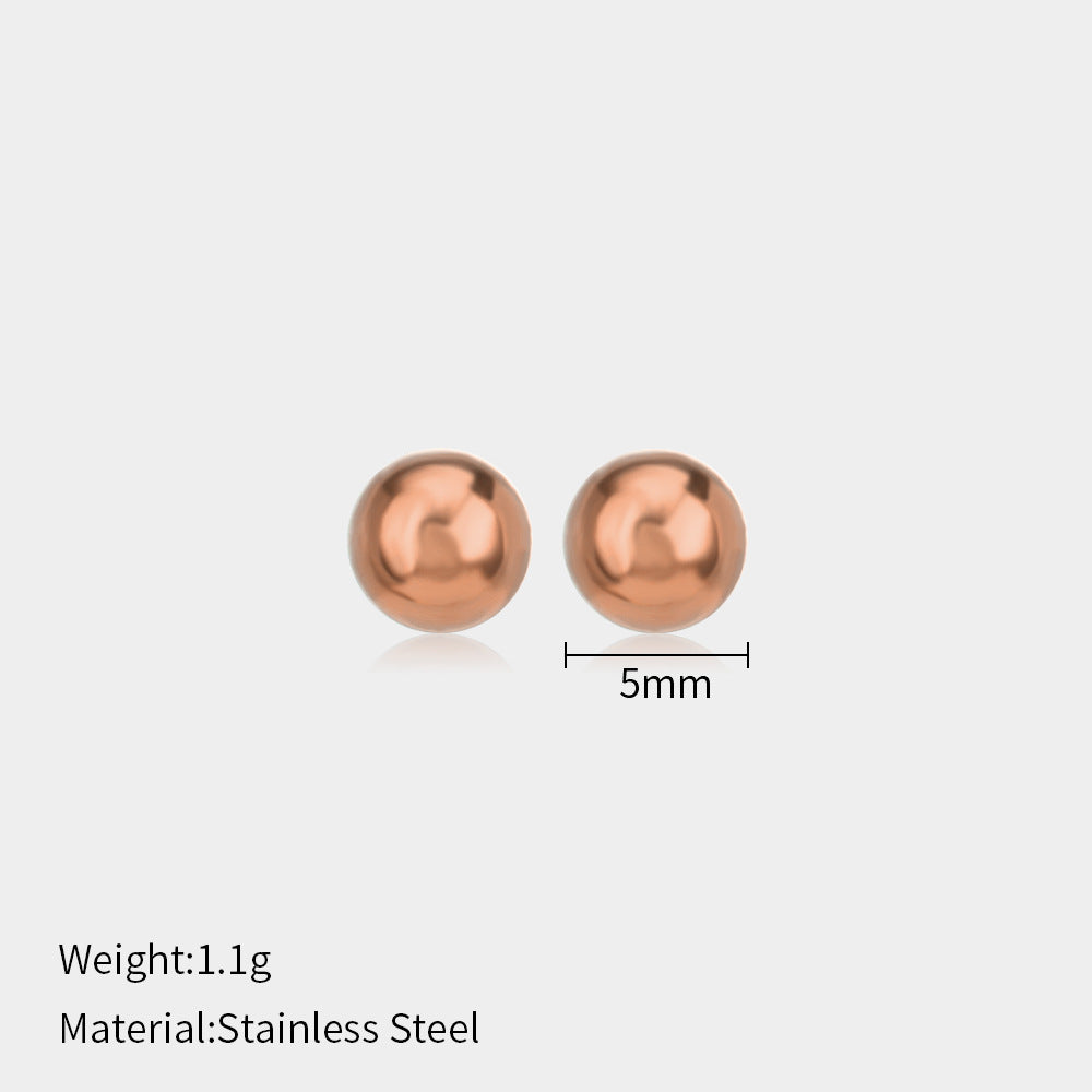Minimalist Stainless Steel Ball Stud Earrings for Women - 1mm/4mm Round Bead Design