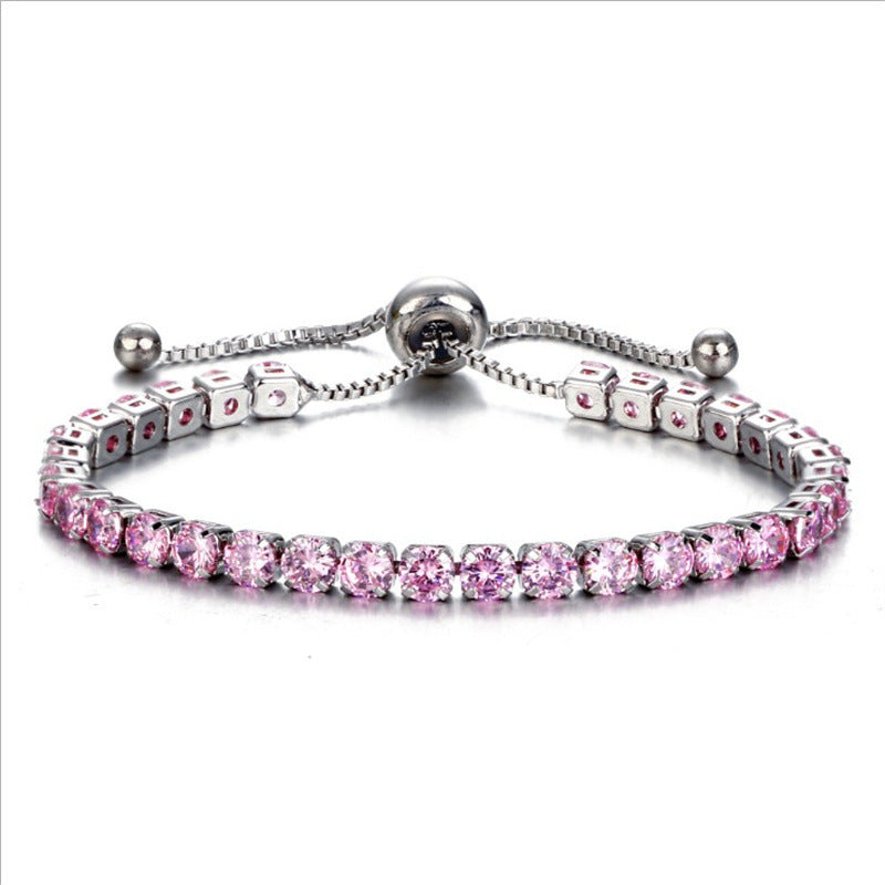 Fashion Geometric Zircon Tennis Adjustable Bracelet