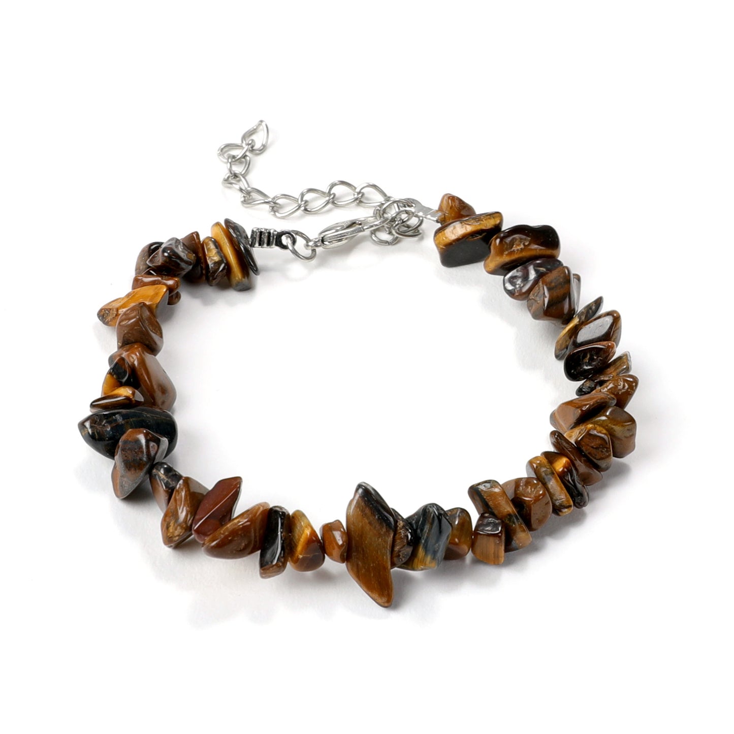 Irregular Natural Stone Crystal Beaded Bracelet with Lobster Clasp