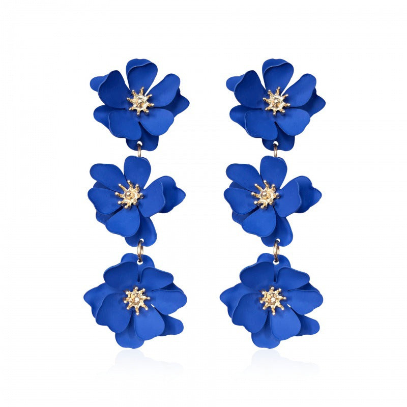 Elegant Bohemian Flower Alloy Drop Earrings