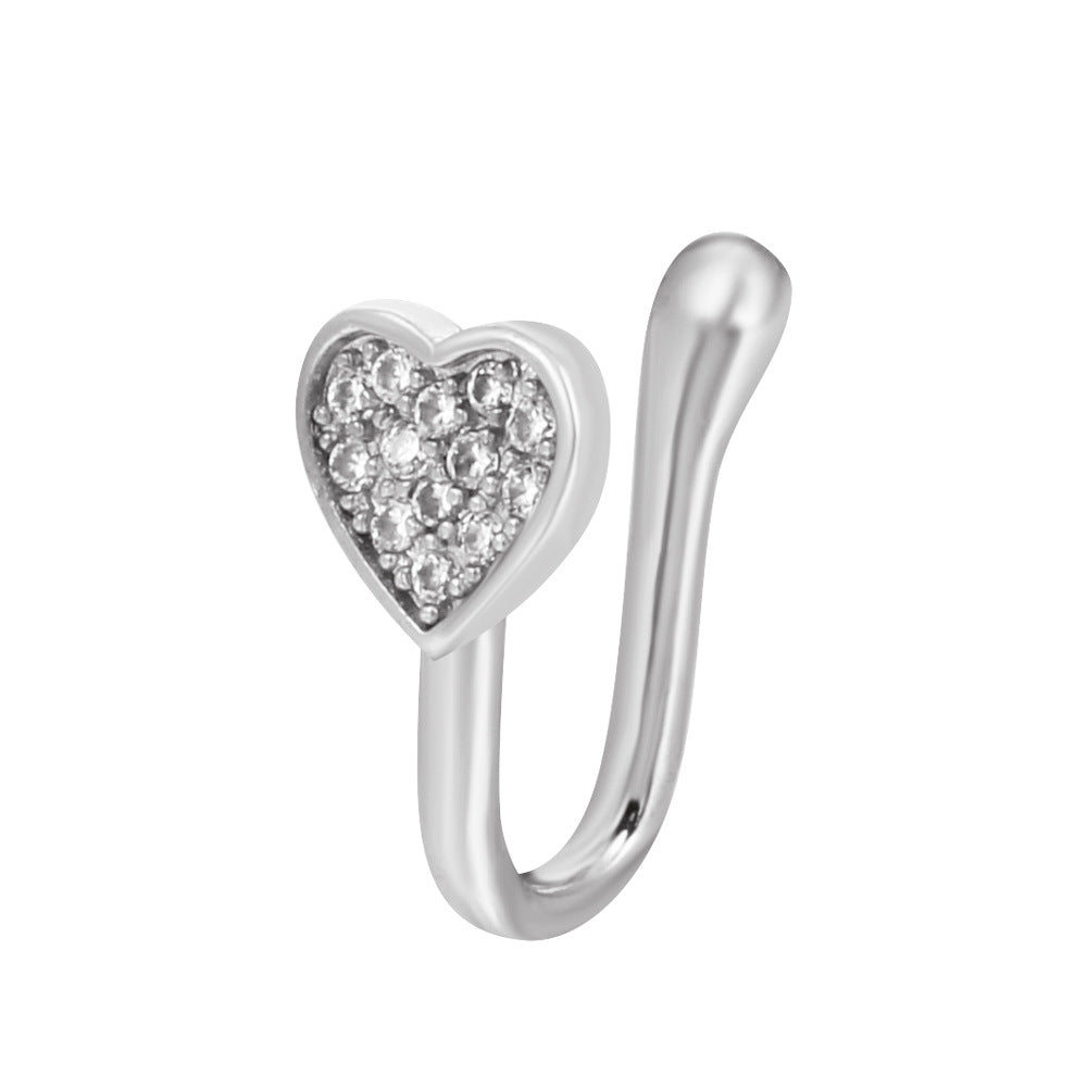 U-Shaped Animal Design Copper Inlaid Zircon Nose Cuff Jewelry