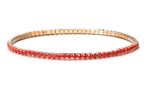 Geometric Elastic Rhinestone Crystal Bracelet 2.0mm Bridal Jewelry