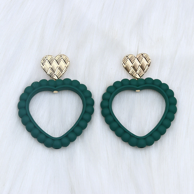 Simple Heart Shape Acrylic Drop Earrings