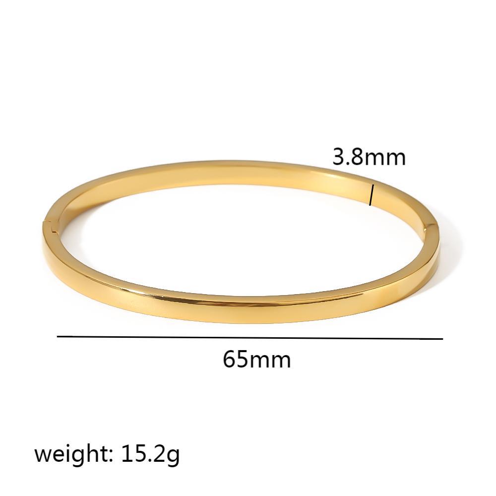 18K Gold Plated Stainless Steel Zircon Star Bangle Bracelet