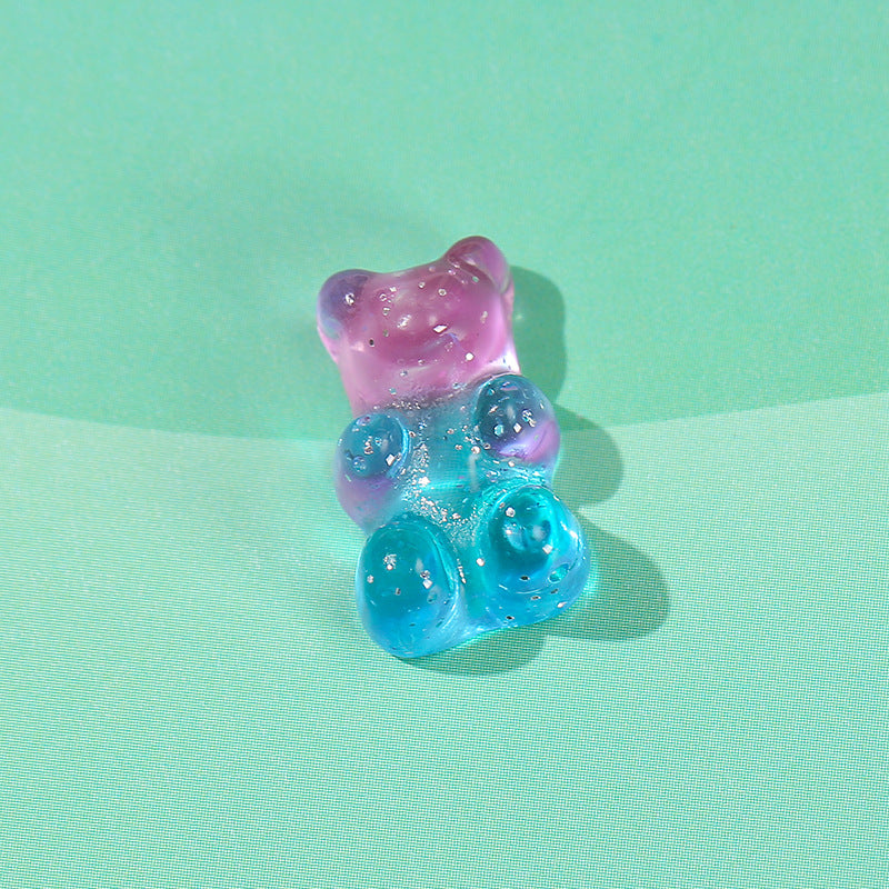 Fashion Contrast Color Gummy Bear Resin Accessories and Stud Earrings