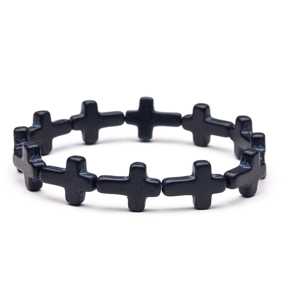 Turquoise Cross Bead Fashion Bracelet Jewelry Wholesale