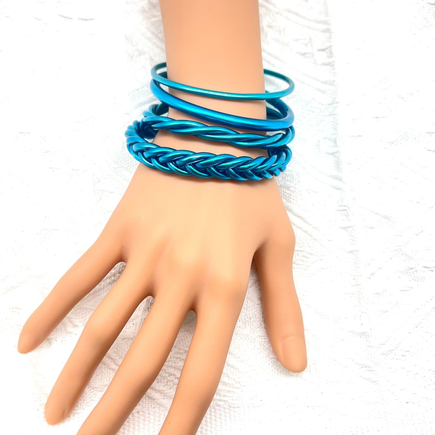 Simple Style Unisex Silica Gel Braided Bangle Bracelet