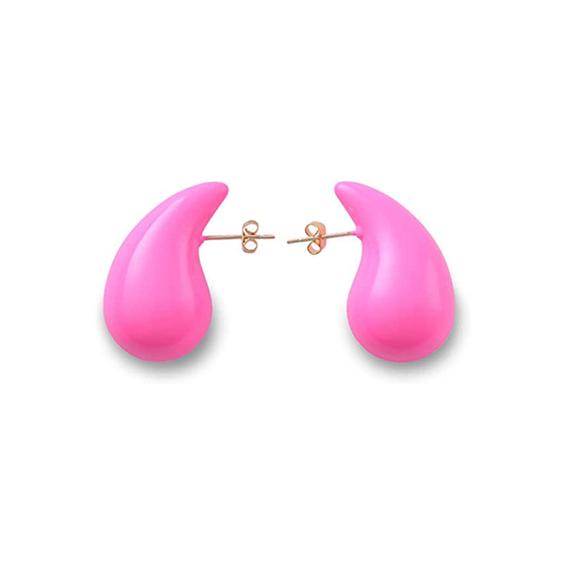 Simple Water Drop Epoxy Stainless Steel Earrings