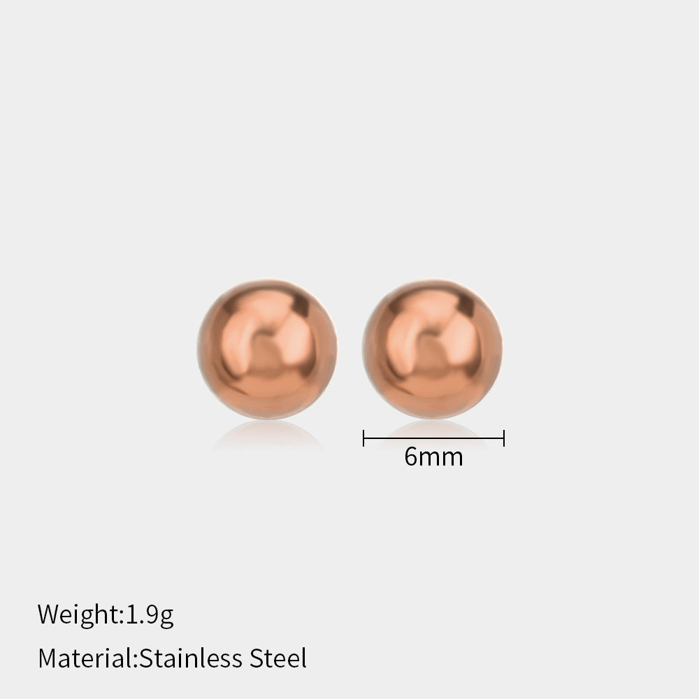 Minimalist Stainless Steel Ball Stud Earrings for Women - 1mm/4mm Round Bead Design
