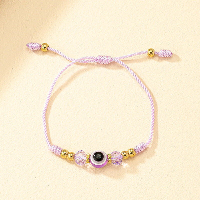 Minimalist Evil Eye Resin Beaded Adjustable Unisex Bracelet