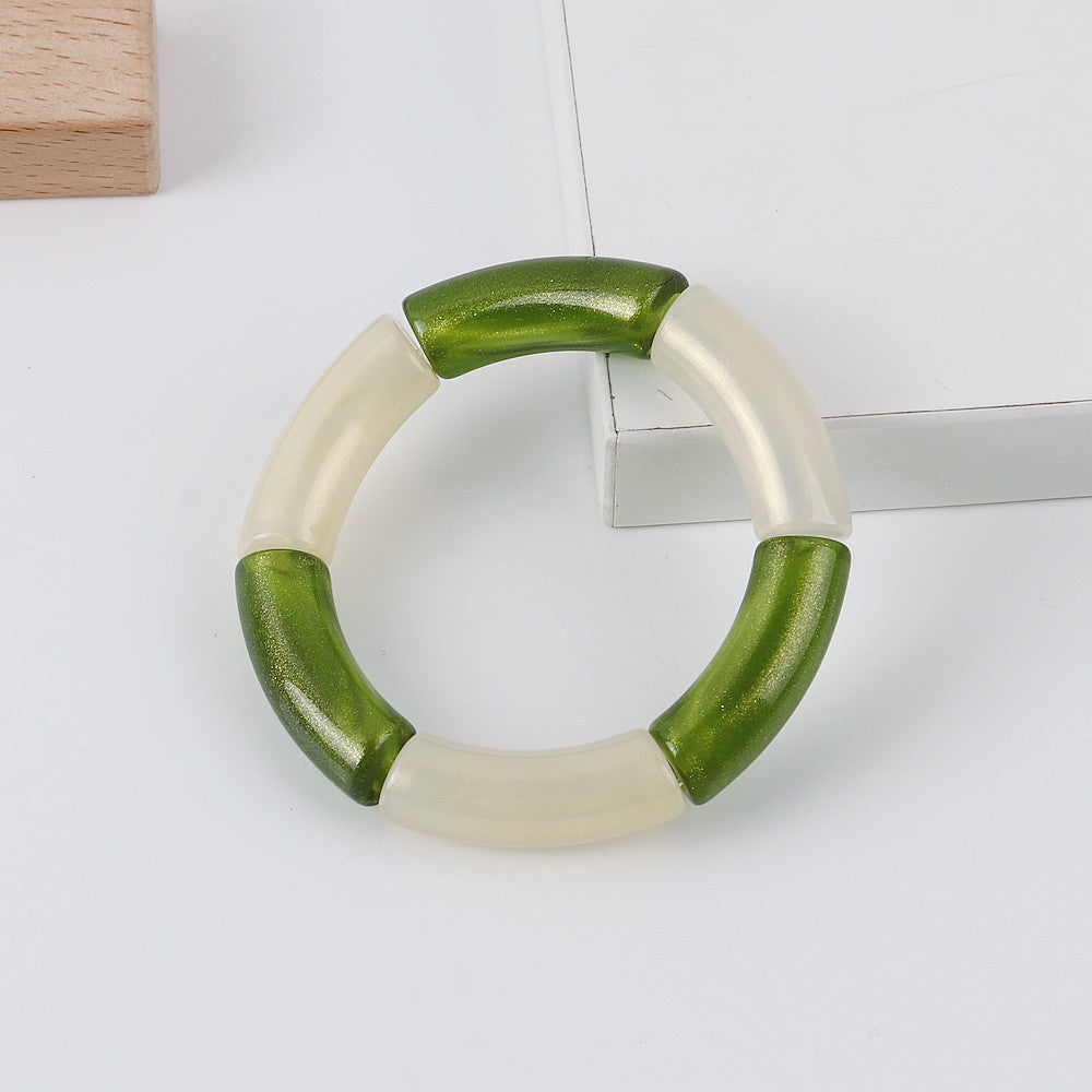 Retro Acrylic Bangle Bracelet Set