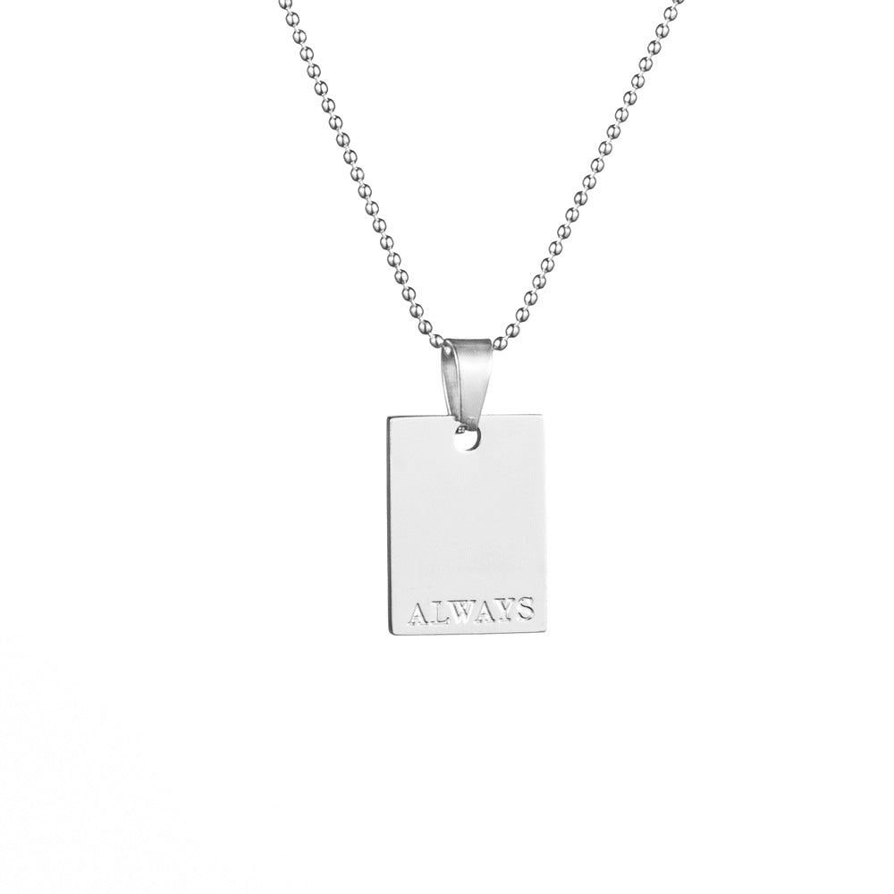 European Retro Love Letter Stainless Steel Necklace for Women