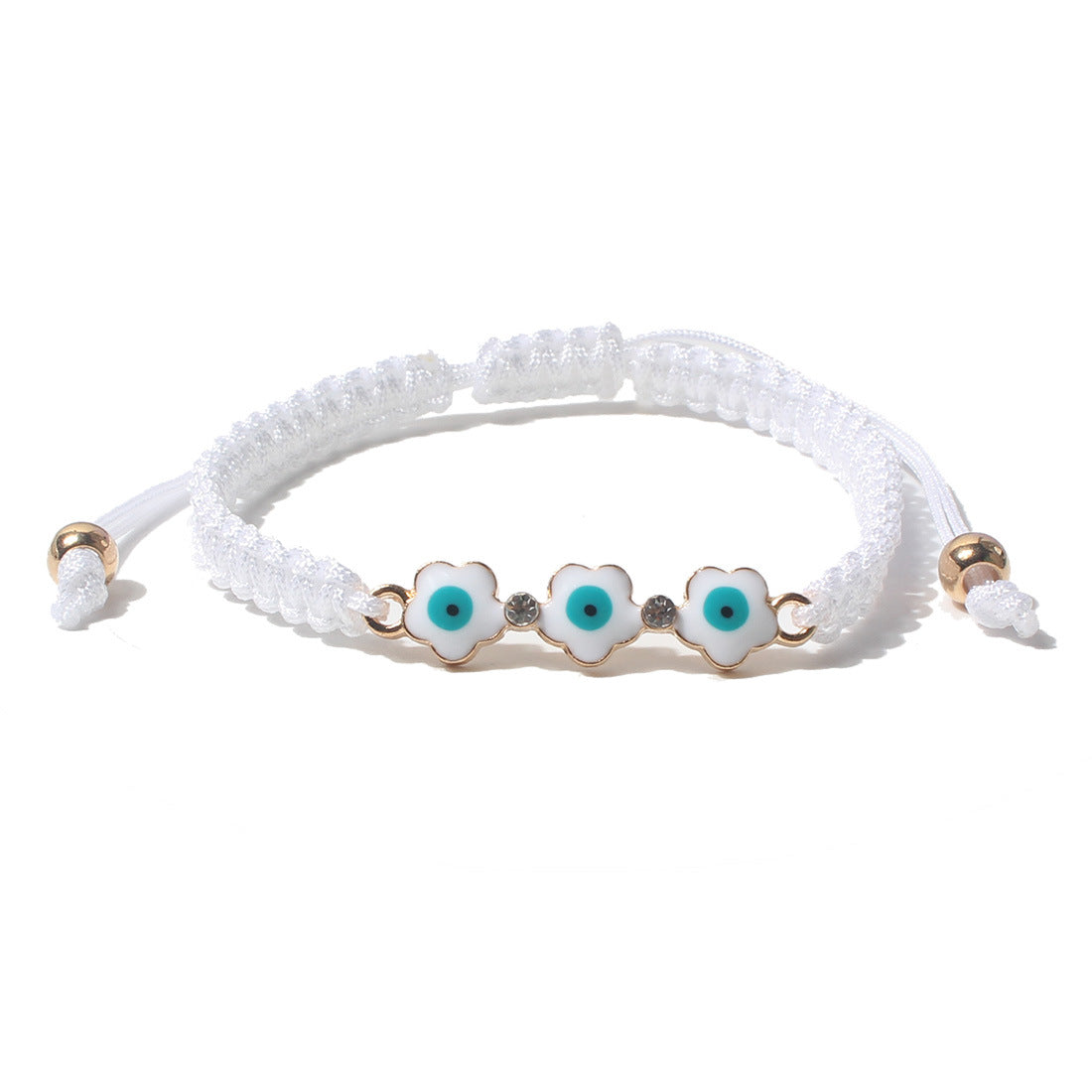 Fashion Evil Eye Heart Flower Woven Bracelet