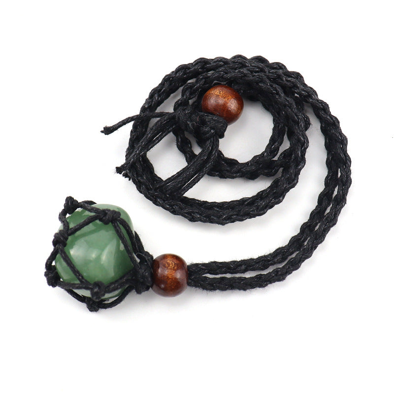 Ethnic Geometric Crystal Natural Stone Adjustable Pendant Necklace