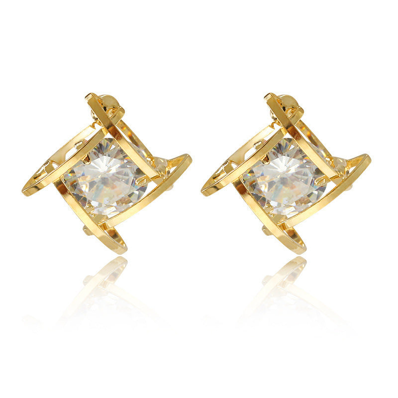 New Zircon Geometric Square Earrings for Women