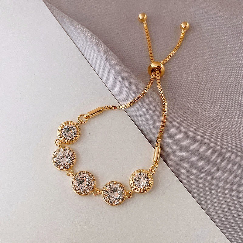 Fashion Geometric Zircon Alloy Bracelet for Women
