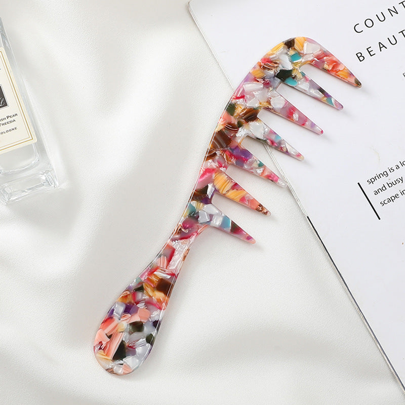 Fashionable Acetate Marble Color Anti-Static Hair Comb for Women