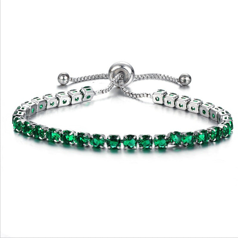 Fashion Geometric Zircon Tennis Adjustable Bracelet