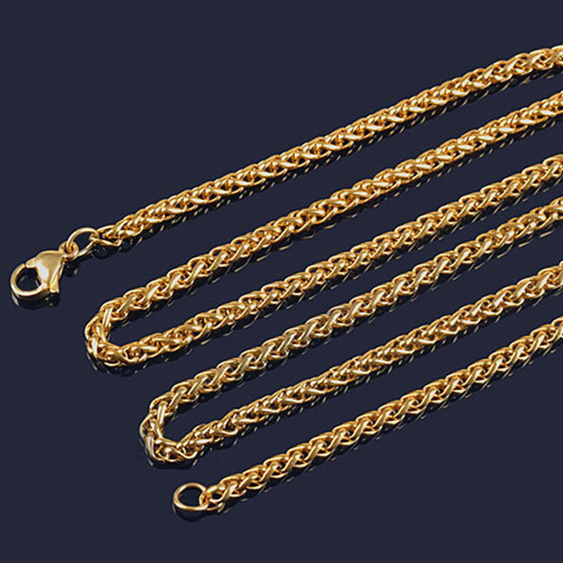 Simple Geometric Stainless Steel Layered Necklace with Gold Plated Basket Pendant