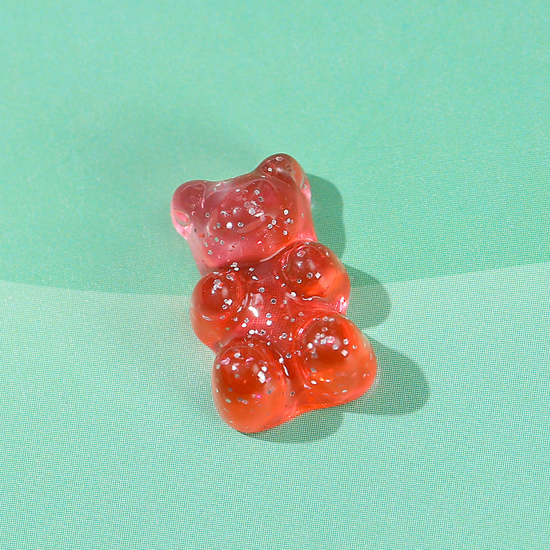 Fashion Contrast Color Gummy Bear Resin Accessories and Stud Earrings