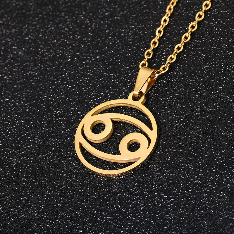 Simple Style Zodiac Stainless Steel Necklace