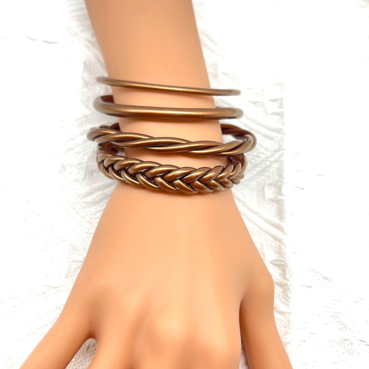 Simple Style Unisex Silica Gel Braided Bangle Bracelet