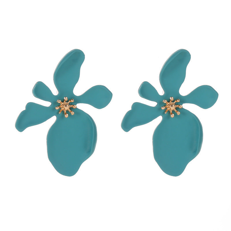 Sweet Floral Acrylic Multi-layer Petal Earrings for Women