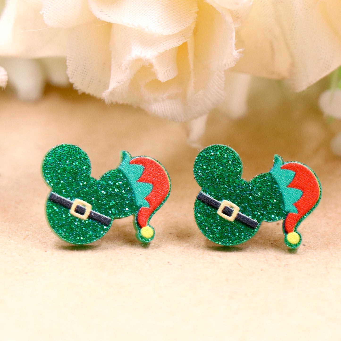 Acrylic Snowman Christmas Hat Earrings for Women