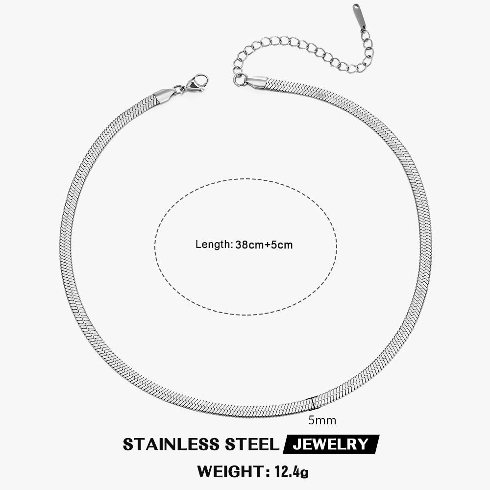 Geometric 18K Gold Plated Stainless Steel Snake Chain Necklace