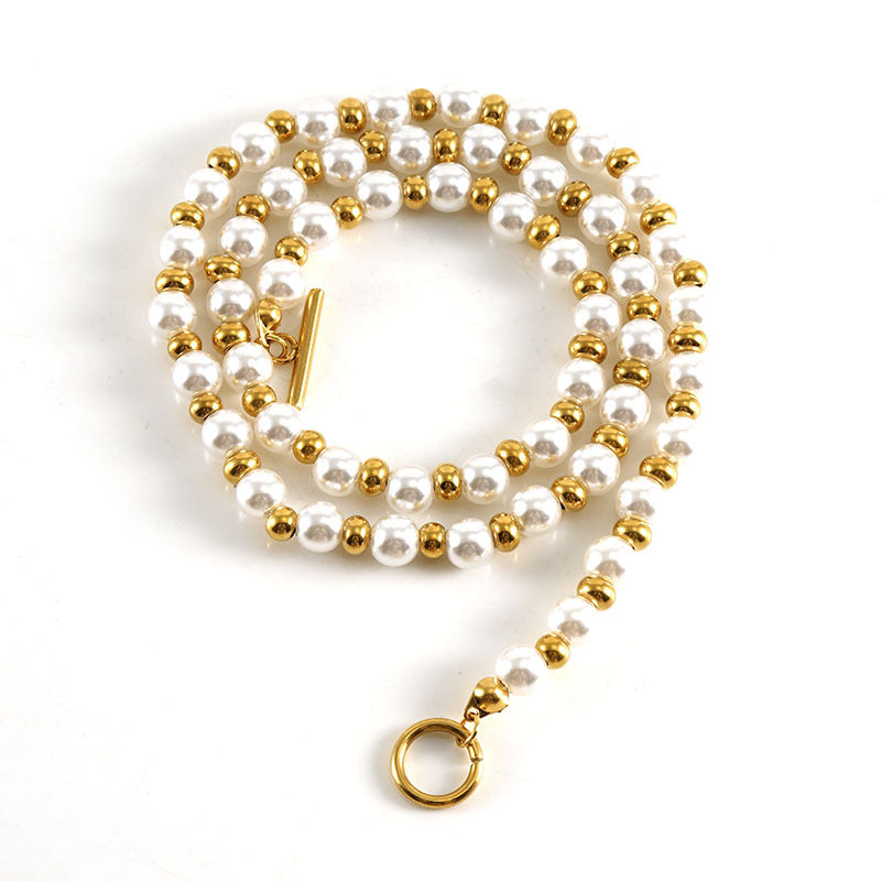 Geometric Stainless Steel 18K Gold Plated Letter Pendant Necklace