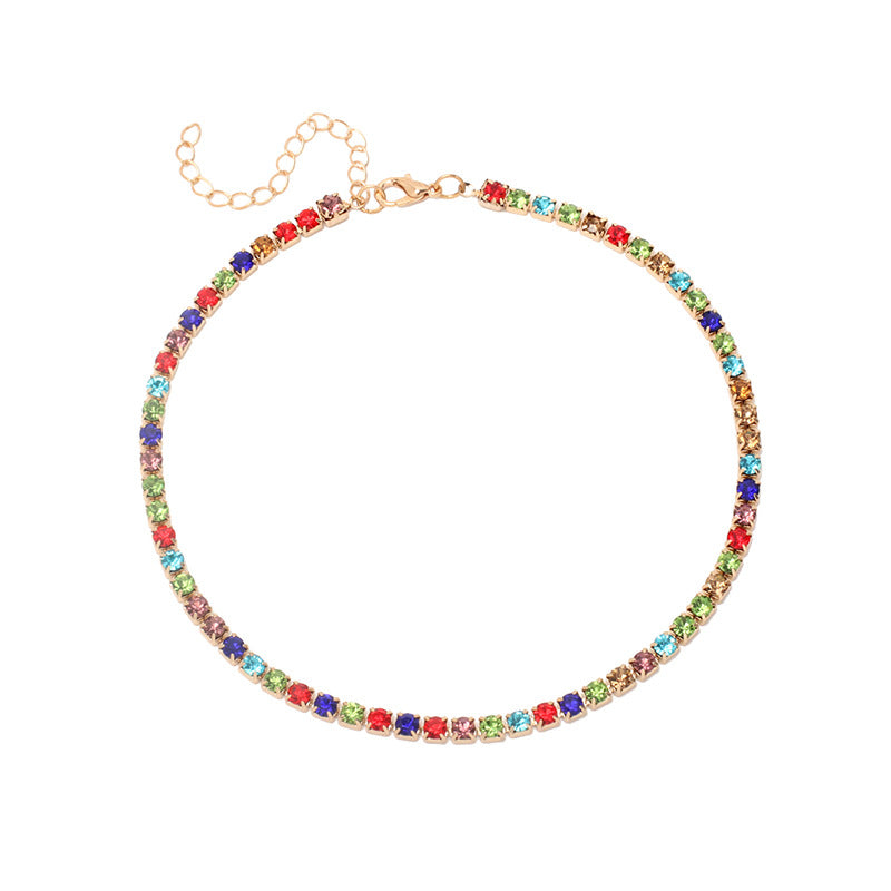 Minimalist Rhinestone Stacking Choker Necklace for Women