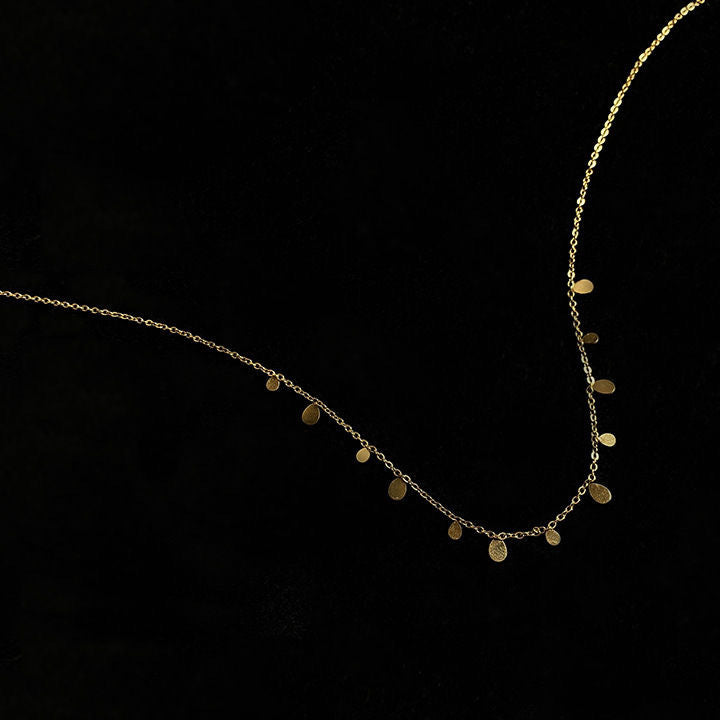 Simple Gold Stainless Steel Waterdrop Pendant Necklace