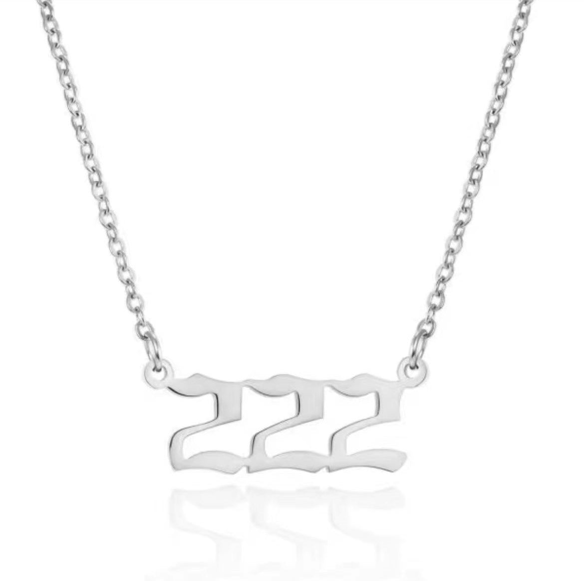 Simple Retro Stainless Steel Number Pendant Necklace for Women and Couples