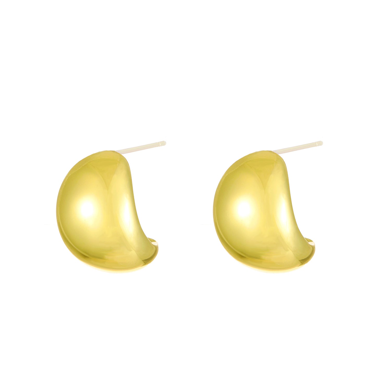 Vintage Water Droplet 14K Gold Plated Silver Stud Earrings