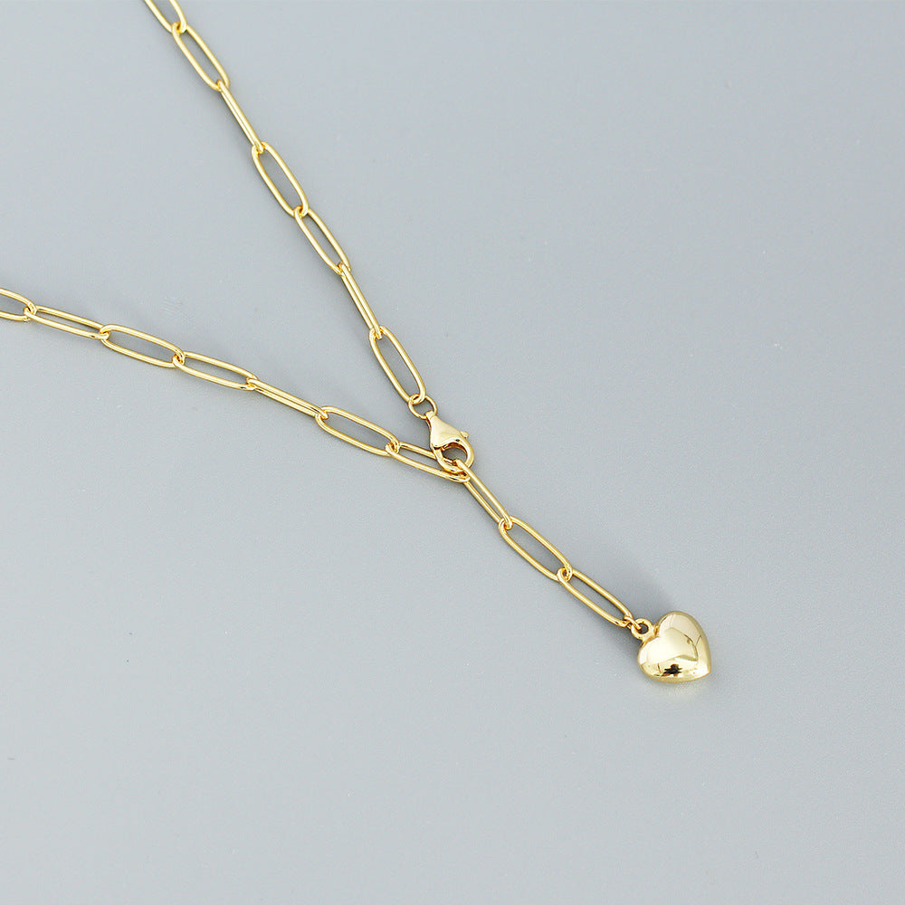 Wholesale Pearl Pendant Stainless Steel Heart Necklace with Vintage Design