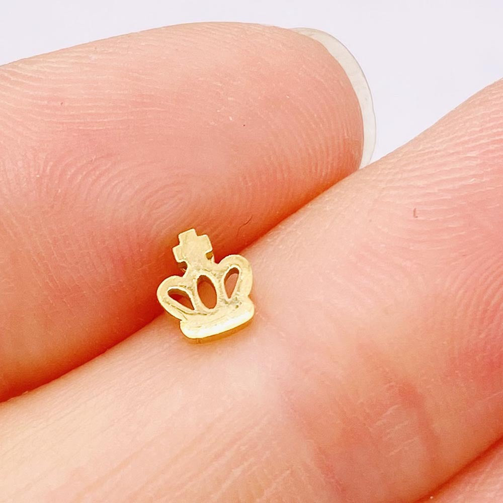 Simple Moon and Snowflake Stainless Steel Stud Earrings