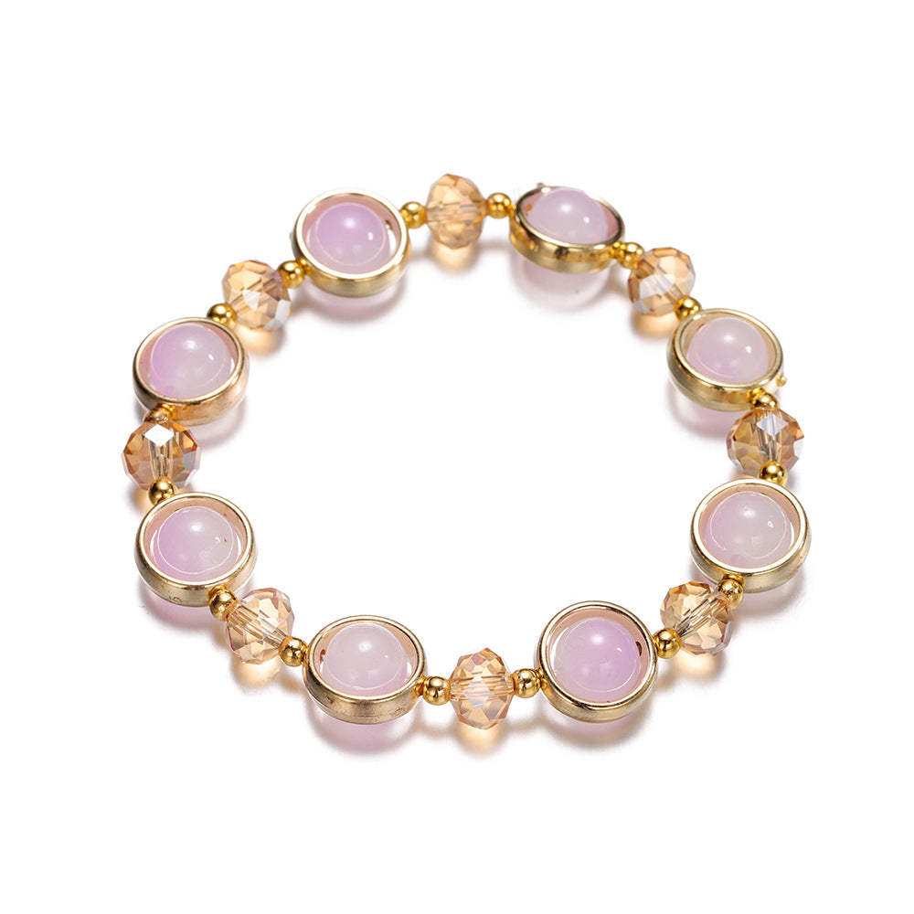 Gradient Crystal Glass Bracelet for Women and Kids