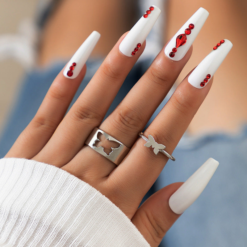 Simple Heart & Butterfly Adjustable Ring Set - Creative Hollow Punk Style Couple Rings